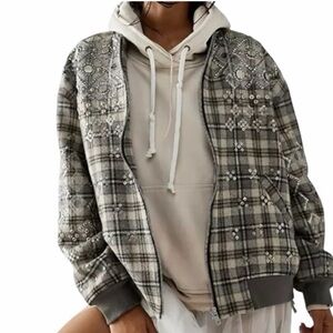 Free People Louie Embellished Bomber Jacket $428 NWOT